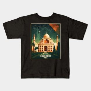 Lucknow India Starry Night Vintage Tourism Travel Kids T-Shirt